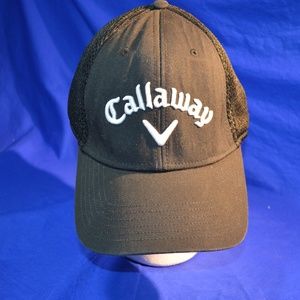 Callaway Black Embroidered Mesh back Hat Zip tab